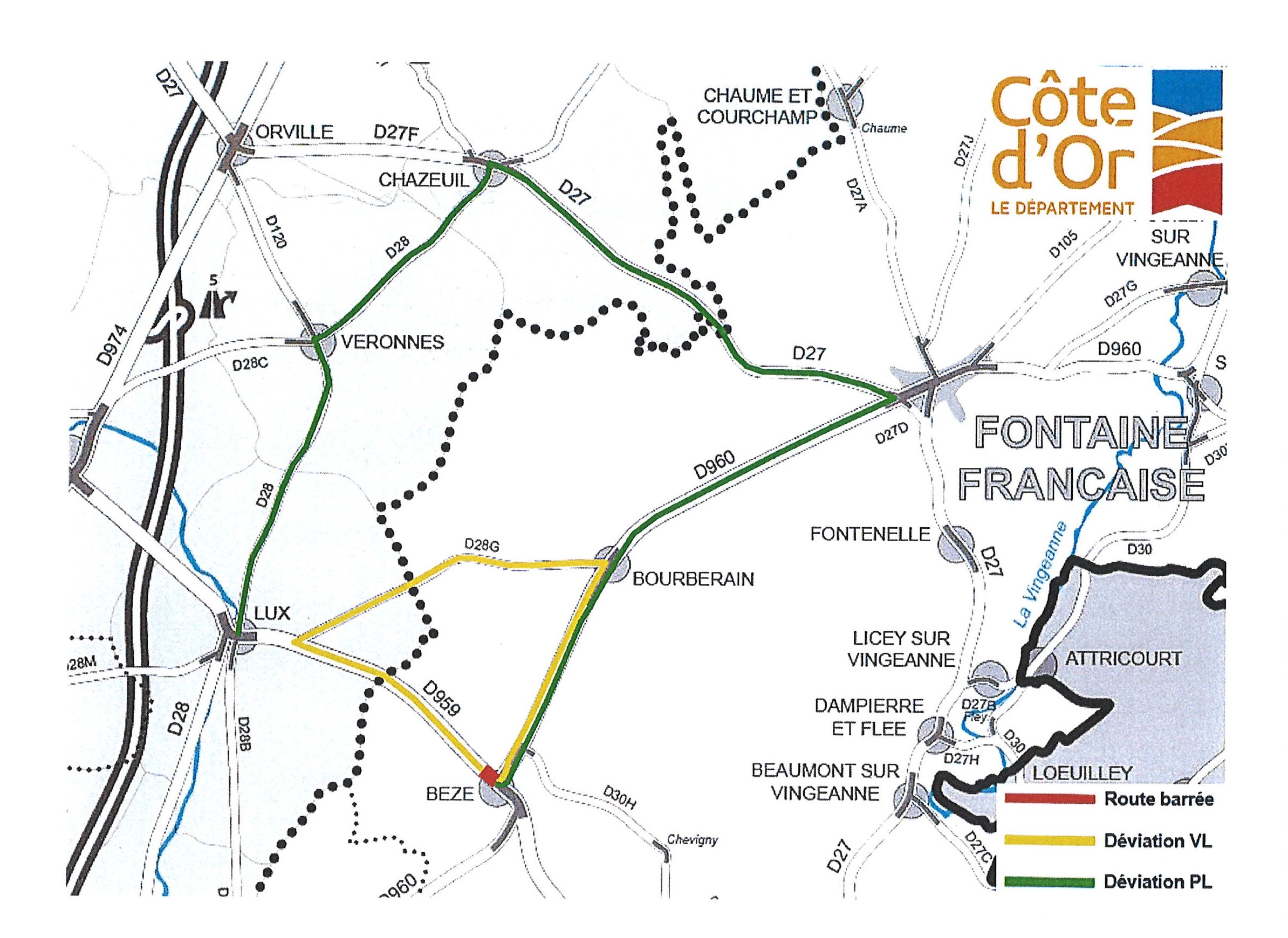carte déviation